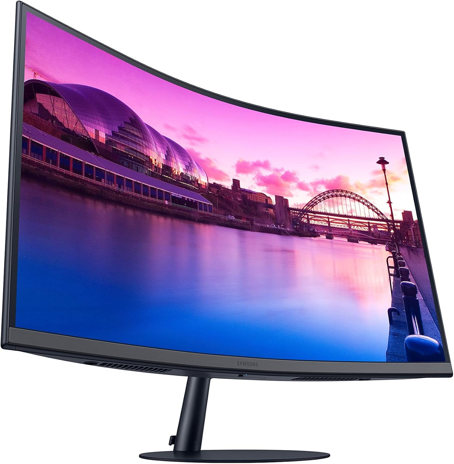 27-Inch S39C Series FHD Curved Gaming Monitor, 75Hz, AMD Freesync, Game Mode, Advanced Eye Comfort, Frameless Display, Built in Speakers, Slim Metal Stand, LS27C392EANXGO, 2023, Black