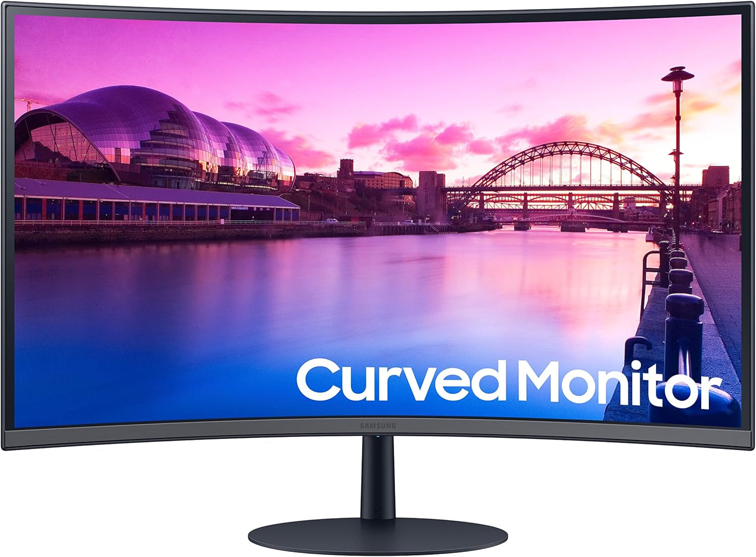 27-Inch S39C Series FHD Curved Gaming Monitor, 75Hz, AMD Freesync, Game Mode, Advanced Eye Comfort, Frameless Display, Built in Speakers, Slim Metal Stand, LS27C392EANXGO, 2023, Black
