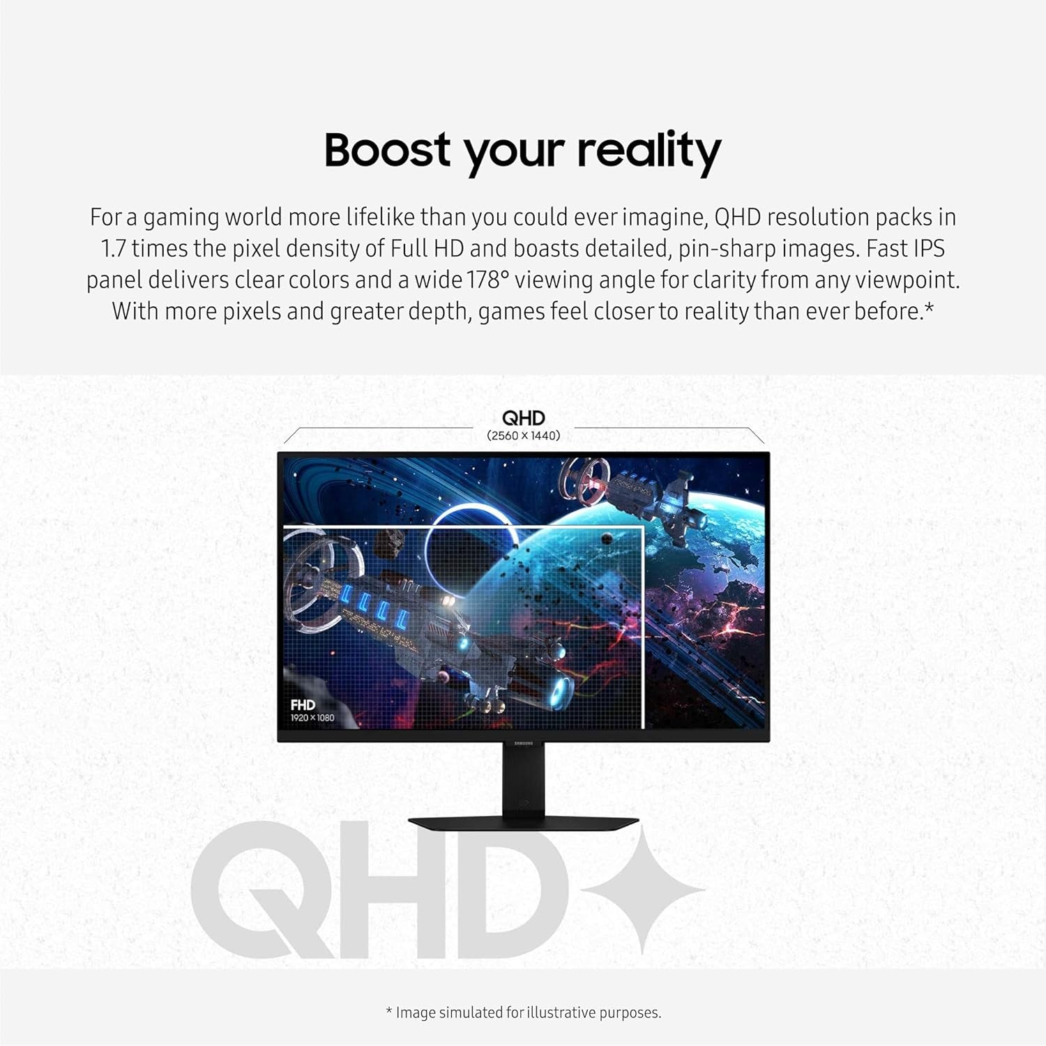 SAMSUNG 32-Inch Odyssey G50D Series QHD Fast IPS G-Sync Compatible Gaming Monitor, 1ms, VESA DisplayHDR 400, 180Hz, AMD FreeSync, Adjustable Stand, Eye Saver Mode, LS32DG502ENXZA, 2024.