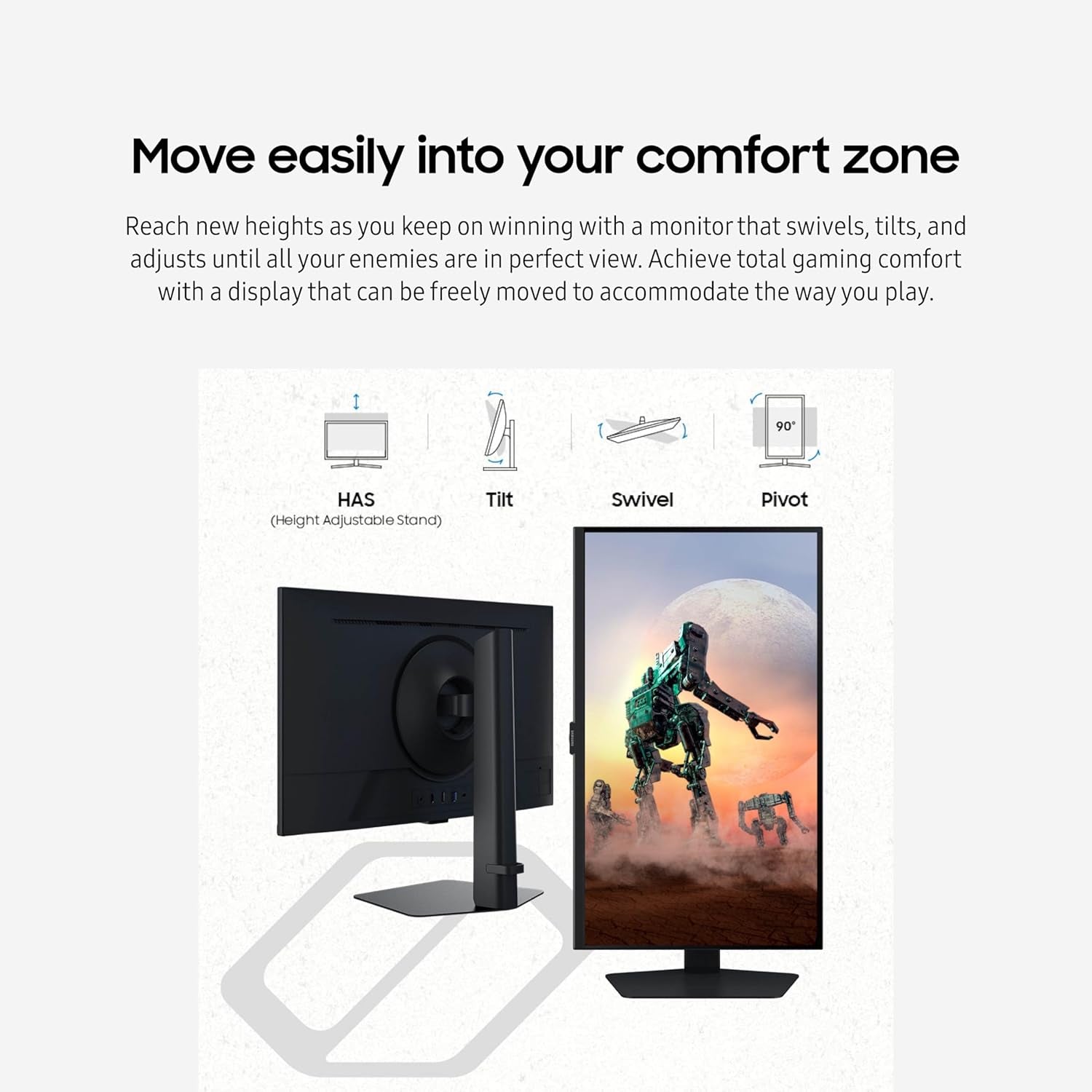 SAMSUNG 32-Inch Odyssey G50D Series QHD Fast IPS G-Sync Compatible Gaming Monitor, 1ms, VESA DisplayHDR 400, 180Hz, AMD FreeSync, Adjustable Stand, Eye Saver Mode, LS32DG502ENXZA, 2024.