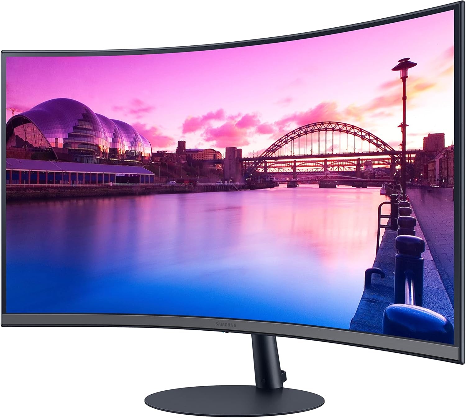 27-Inch S39C Series FHD Curved Gaming Monitor, 75Hz, AMD Freesync, Game Mode, Advanced Eye Comfort, Frameless Display, Built in Speakers, Slim Metal Stand, LS27C392EANXGO, 2023, Black