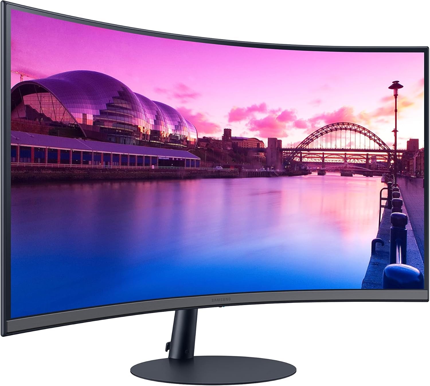 27-Inch S39C Series FHD Curved Gaming Monitor, 75Hz, AMD Freesync, Game Mode, Advanced Eye Comfort, Frameless Display, Built in Speakers, Slim Metal Stand, LS27C392EANXGO, 2023, Black