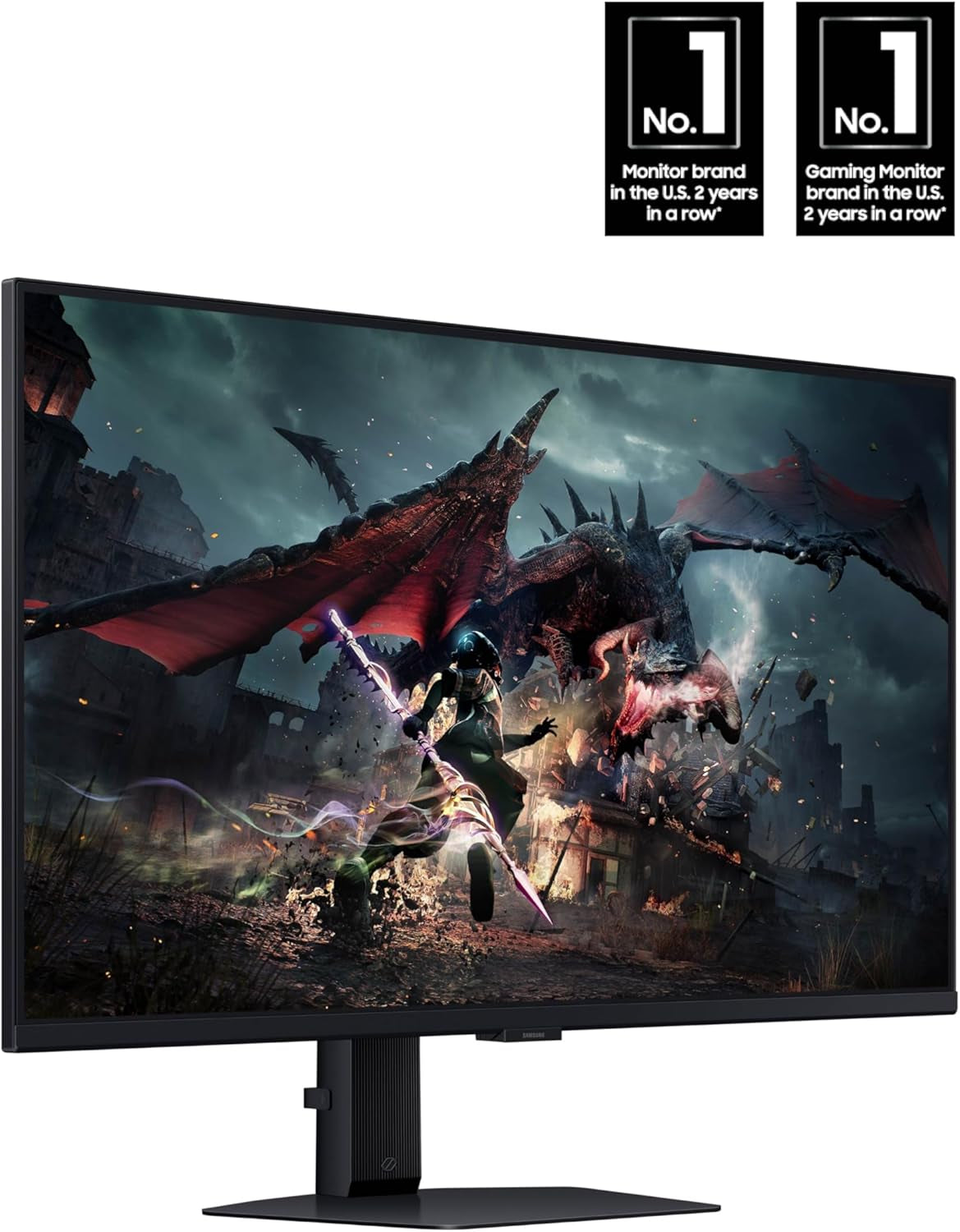 SAMSUNG 32-Inch Odyssey G50D Series QHD Fast IPS G-Sync Compatible Gaming Monitor, 1ms, VESA DisplayHDR 400, 180Hz, AMD FreeSync, Adjustable Stand, Eye Saver Mode, LS32DG502ENXZA, 2024.