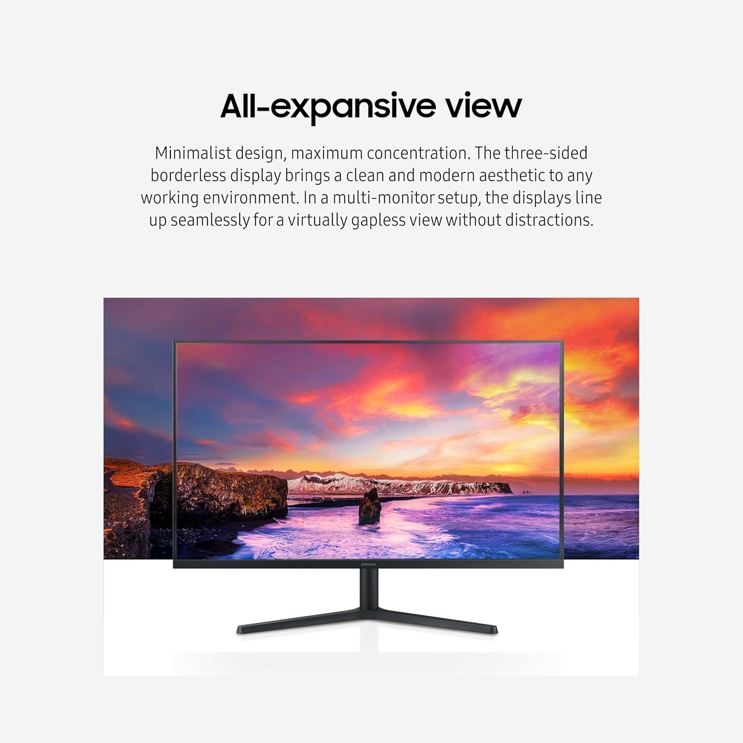 32-Inch Flat Computer Monitor, 75Hz, Borderless Display, AMD Freesync, Game Mode, Advanced Eye Care, HDMI and Displayport, LS32B304NWNXGO, 2024
