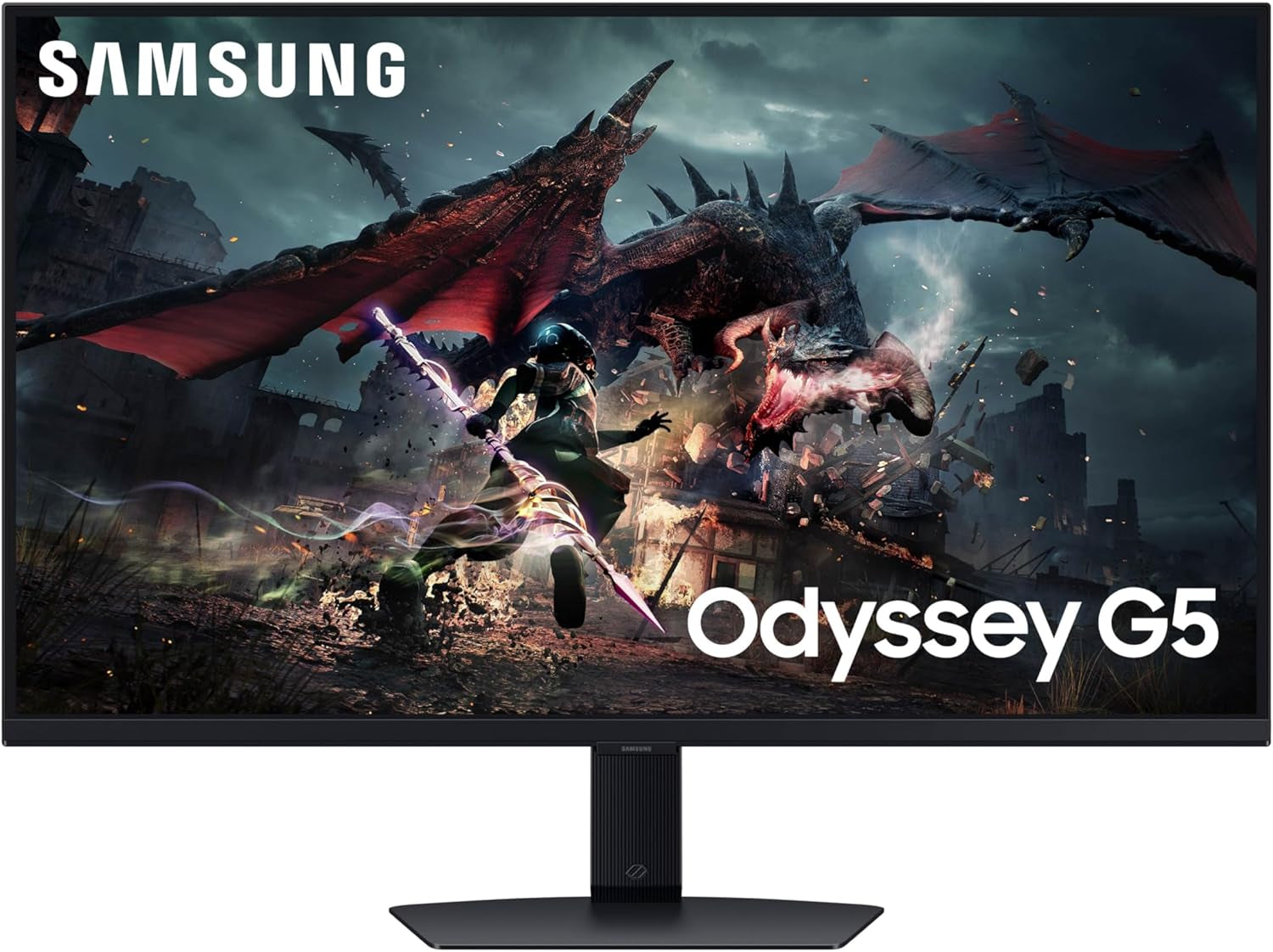 SAMSUNG 32-Inch Odyssey G50D Series QHD Fast IPS G-Sync Compatible Gaming Monitor, 1ms, VESA DisplayHDR 400, 180Hz, AMD FreeSync, Adjustable Stand, Eye Saver Mode, LS32DG502ENXZA, 2024.
